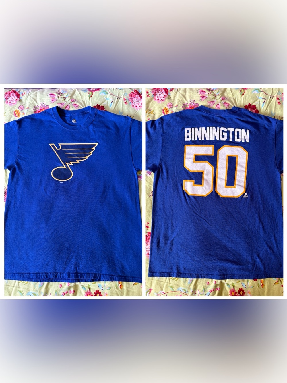 St. Louis Blues x NHL x Jordan Binnington #59 blue jersey tee large 27x21